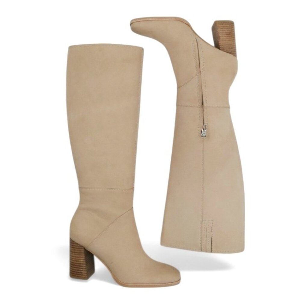 Dolce Vita Fynn Wide Calf Tan Heeled Boots Size 8